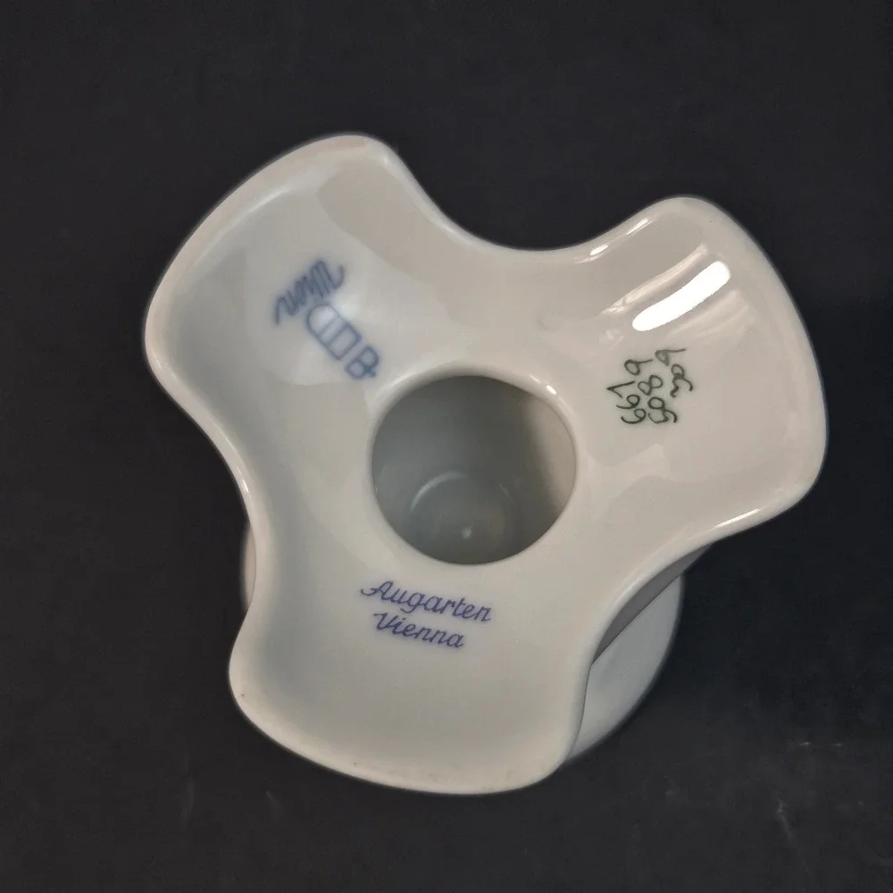 Augarten Wien Wiener Rose Candlestick Holder Vienna Porcelain 5089 Hand Painted